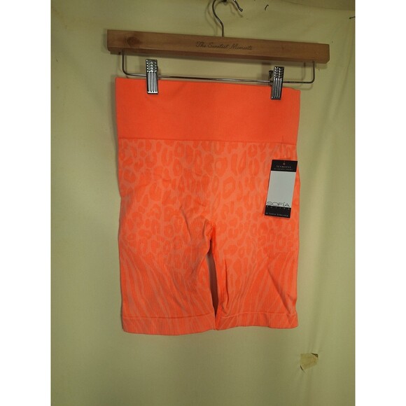 Sofia Vergara peach Jacquard spandex stretch bermuda shorts XS - Picture 2 of 7